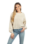 Chicka-d Ladies' Burnout Campus Crop Sweatshirt chicka-d
