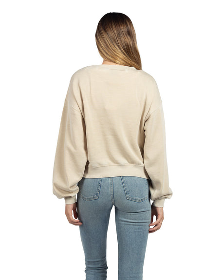 Chicka-d Ladies' Burnout Campus Crop Sweatshirt chicka-d