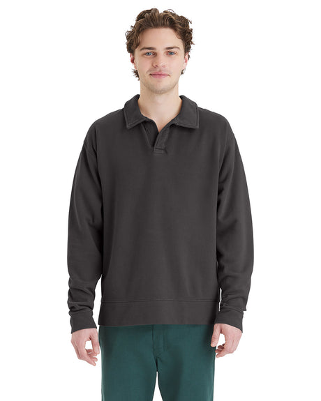 ComfortWash by Hanes Unisex Garment Dye Polo Collar Sweatshirt ComfortWash by Hanes