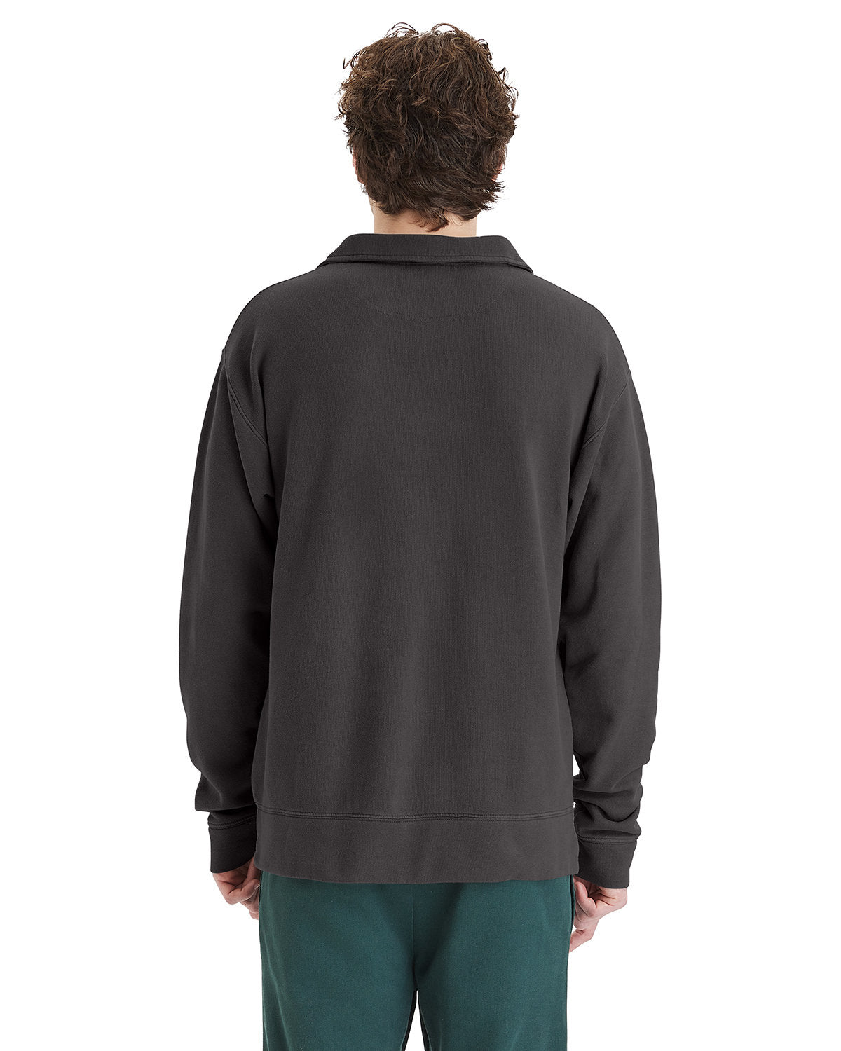 ComfortWash by Hanes Unisex Garment Dye Polo Collar Sweatshirt ComfortWash by Hanes