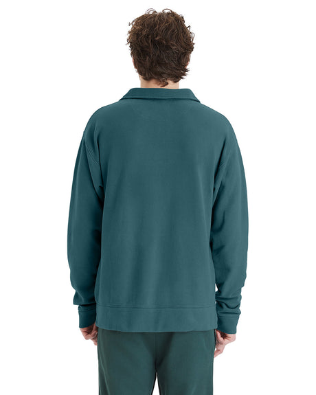 ComfortWash by Hanes Unisex Garment Dye Polo Collar Sweatshirt ComfortWash by Hanes