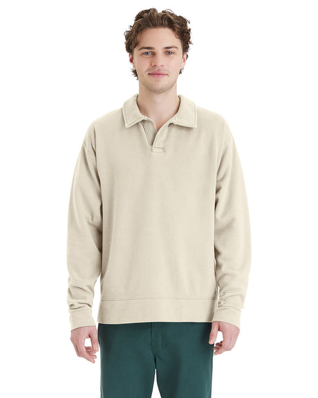 ComfortWash by Hanes Unisex Garment Dye Polo Collar Sweatshirt ComfortWash by Hanes
