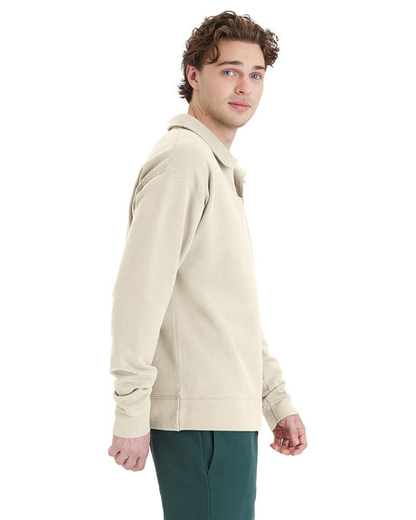 ComfortWash by Hanes Unisex Garment Dye Polo Collar Sweatshirt ComfortWash by Hanes