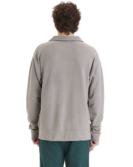ComfortWash by Hanes Unisex Garment Dye Polo Collar Sweatshirt ComfortWash by Hanes