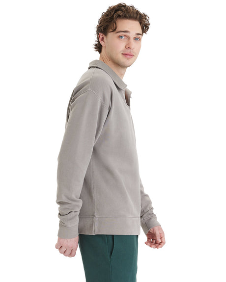 ComfortWash by Hanes Unisex Garment Dye Polo Collar Sweatshirt ComfortWash by Hanes