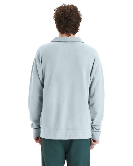 ComfortWash by Hanes Unisex Garment Dye Polo Collar Sweatshirt ComfortWash by Hanes