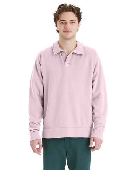 ComfortWash by Hanes Unisex Garment Dye Polo Collar Sweatshirt ComfortWash by Hanes