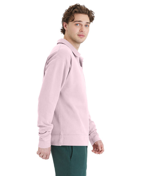 ComfortWash by Hanes Unisex Garment Dye Polo Collar Sweatshirt ComfortWash by Hanes