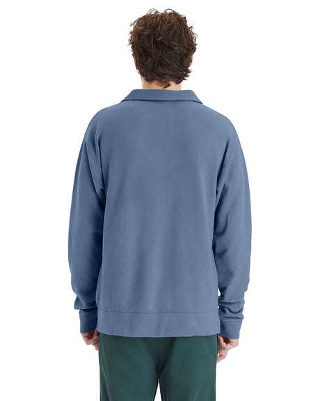 ComfortWash by Hanes Unisex Garment Dye Polo Collar Sweatshirt ComfortWash by Hanes