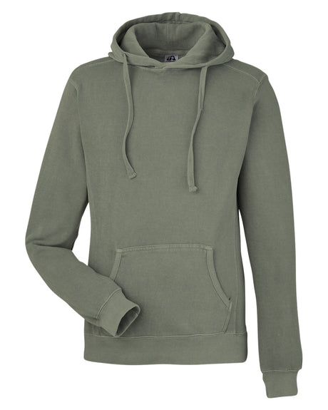 J America Unisex Pigment Dyed Fleece Hooded Sweatshirt J America