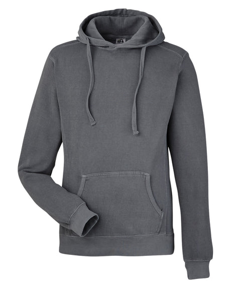 J America Unisex Pigment Dyed Fleece Hooded Sweatshirt J America
