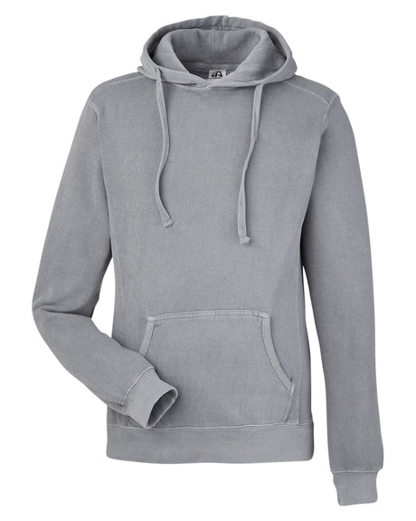 J America Unisex Pigment Dyed Fleece Hooded Sweatshirt J America