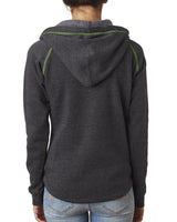 J America Ladies' Triblend Half-Zip Fleece Hood J America