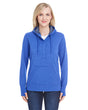 J America Ladies' Omega Stretch Snap-Placket Hooded Sweatshirt J America