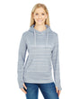 J America Ladies' Odyssey Striped Poly Fleece Lapover Hood J America