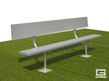 Gared Spectator Surface Mount Bench with Back Sports Field Equipment All