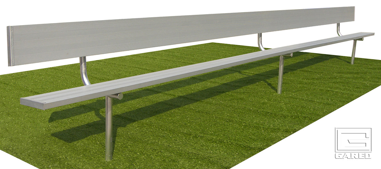 Gared Spectator Inground Bench with Back Sports Field Equipment All