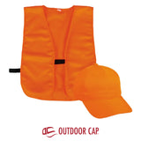 Outdoor Cap Blaze Orange Vest & Structured Solid Back Hat Combo