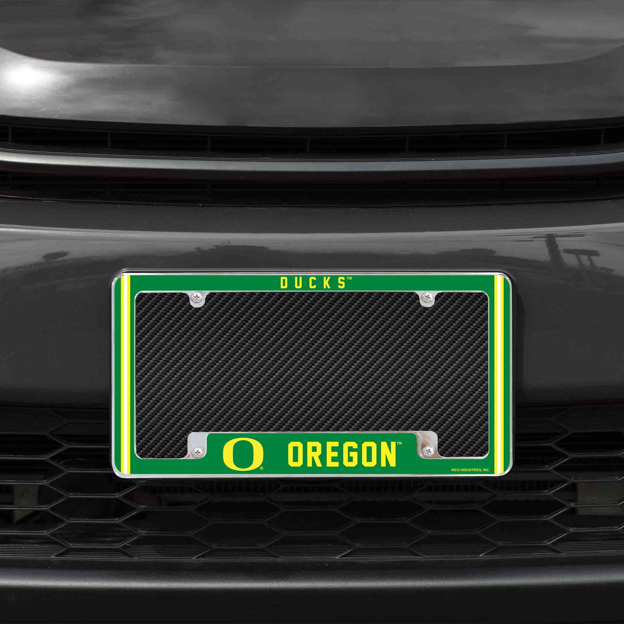 Rico Industries NCAA Oregon Ducks Classic 12" x 6" Chrome License Plate Frame-1