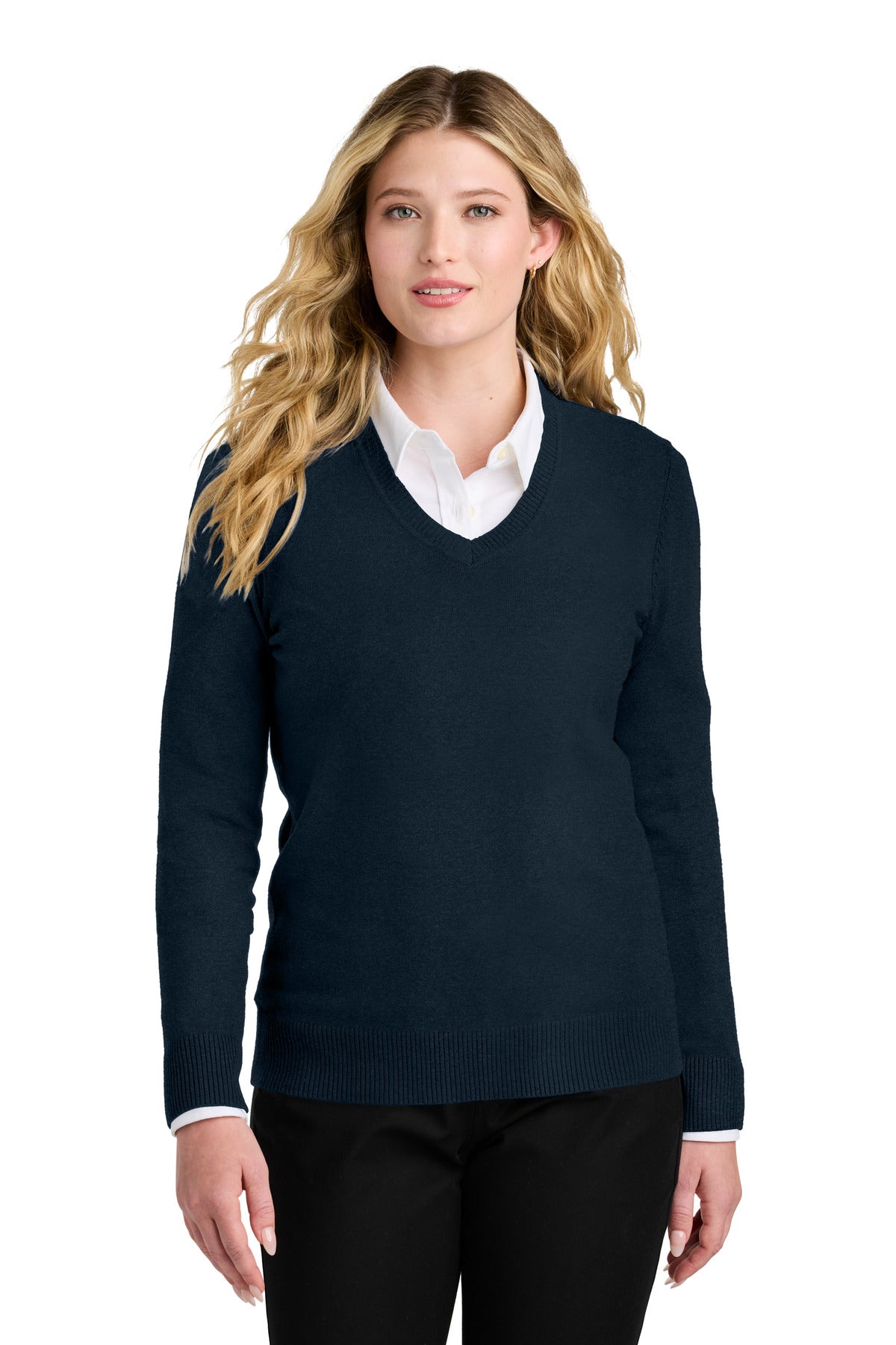 Port Authority Women's Easy Care V-Neck Sweater Womens Apparel Shirts & Tops