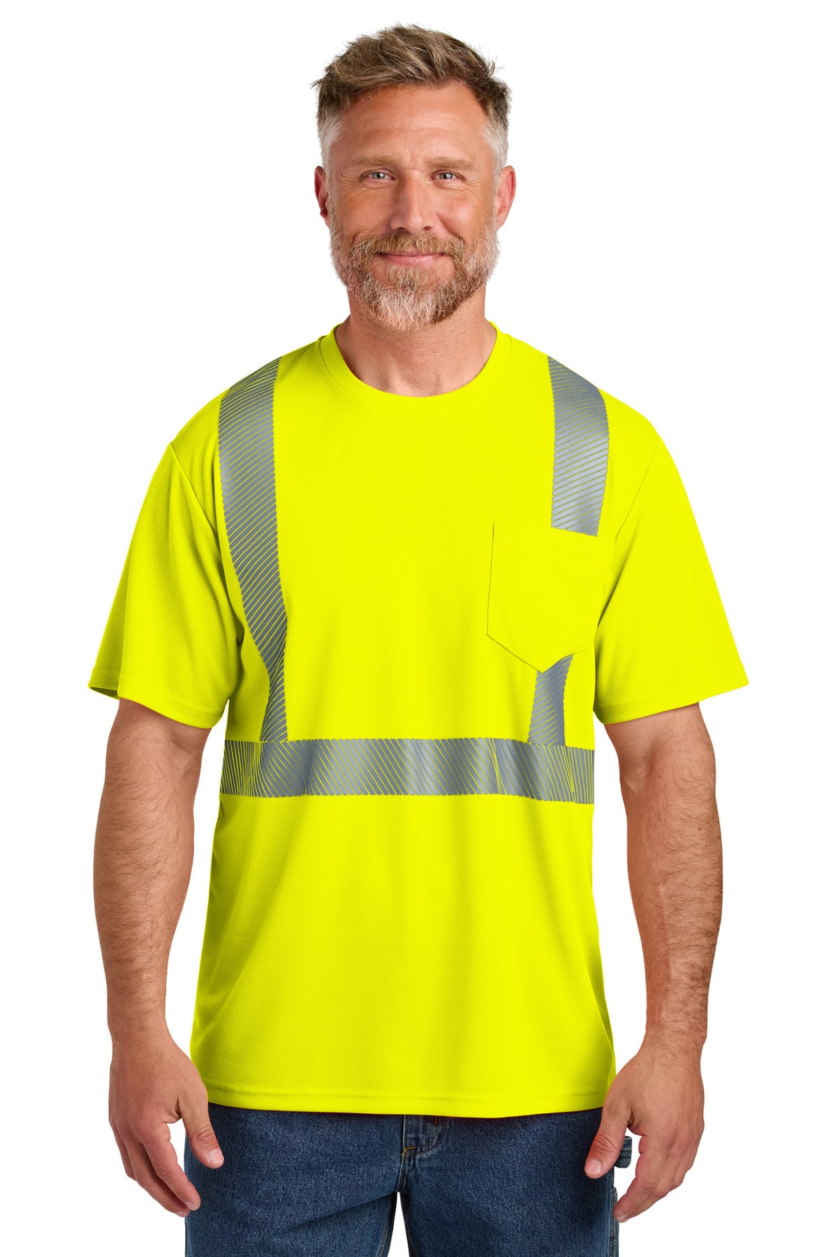 CornerStone ANSI 107 Class 2 Segmented Tape Tee CS204 Mens Apparel Workwear