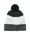 Port Authority Cozy Striped Pom Beanie C979 Mens Apparel Hat & Caps