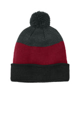 Port Authority Cozy Striped Pom Beanie C979 Mens Apparel Hat & Caps