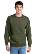 Port & Company Core Fleece Crewneck Pocket Sweatshirt PC78PKT Mens Apparel Shirts & Tops
