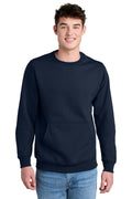 Port & Company Core Fleece Crewneck Pocket Sweatshirt PC78PKT Mens Apparel Shirts & Tops