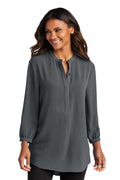 Port Authority Women's 3/4-Sleeve Textured Crepe Tunic LW713 Womens Apparel Shirts & Tops
