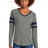 Sport-Tek Women's Halftime Stripe Long Sleeve V-Neck Tee LST6043 Womens Apparel Shirts & Tops
