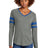 Sport-Tek Women's Halftime Stripe Long Sleeve V-Neck Tee LST6043 Womens Apparel Shirts & Tops