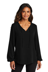 Port Authority Women's Textured Crepe Blouse LW714 Womens Apparel Shirts & Tops