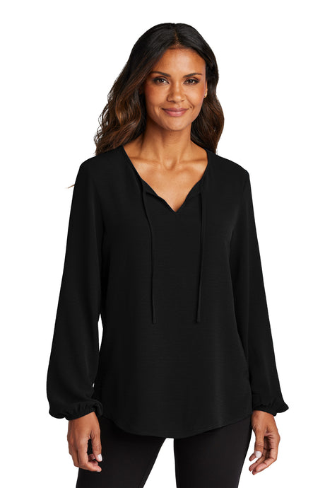 Port Authority Women's Textured Crepe Blouse LW714 Womens Apparel Shirts & Tops