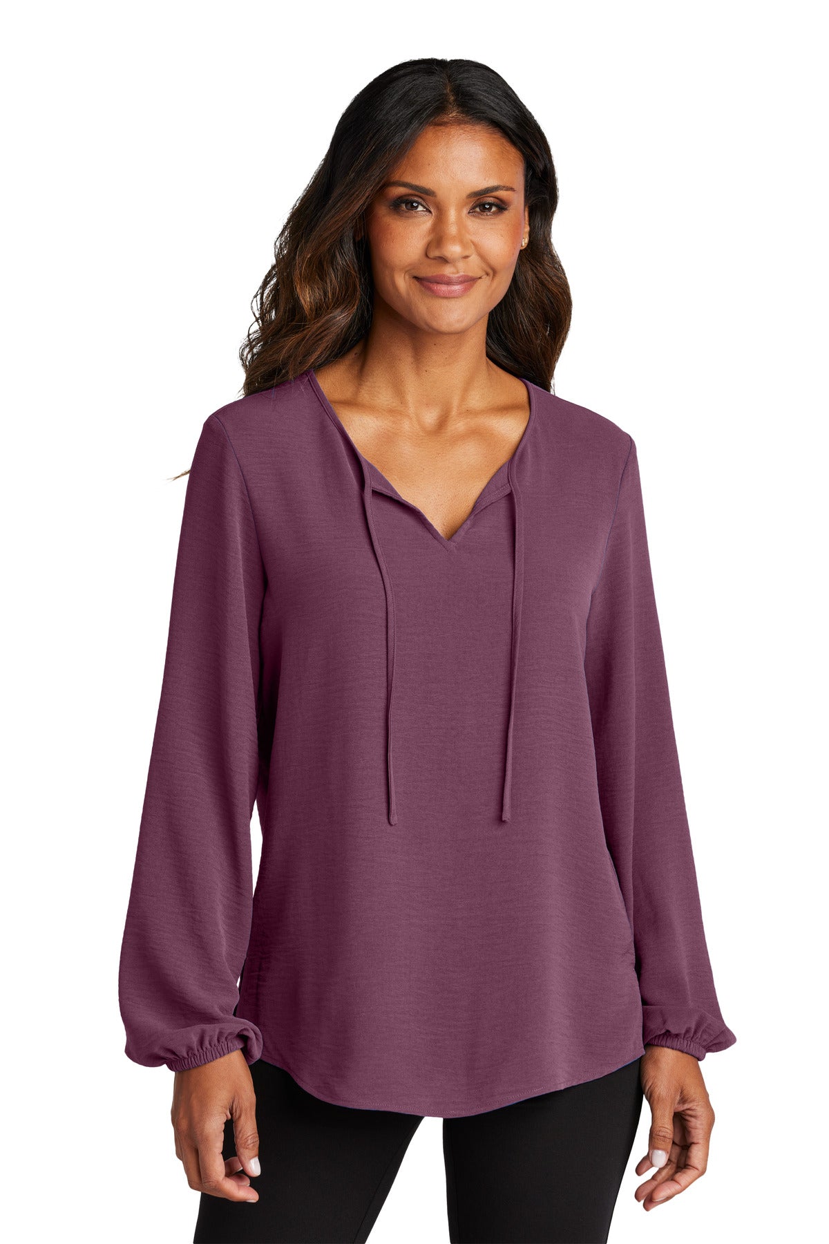 Port Authority Women's Textured Crepe Blouse LW714 Womens Apparel Shirts & Tops
