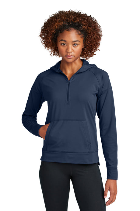 Sport-Tek Women's Sport-Wick Stretch 1/2-Zip Hoodie LST856 Womens Apparel Shirts & Tops