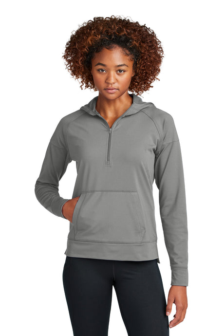 Sport-Tek Women's Sport-Wick Stretch 1/2-Zip Hoodie LST856 Womens Apparel Shirts & Tops