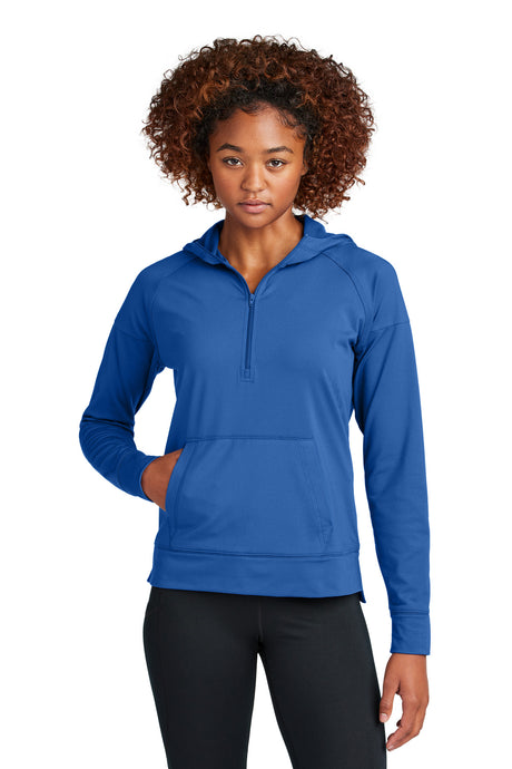 Sport-Tek Women's Sport-Wick Stretch 1/2-Zip Hoodie LST856 Womens Apparel Shirts & Tops