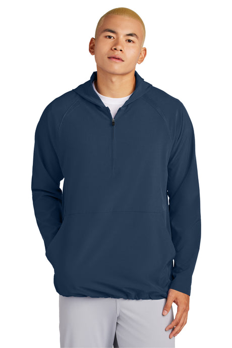 Sport-Tek Men's Repeat 1/2-Zip Long Sleeve Hooded Jacket JST488 Mens Apparel Jackets & Vests