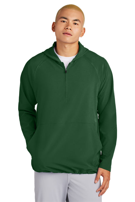 Sport-Tek Men's Repeat 1/2-Zip Long Sleeve Hooded Jacket JST488 Mens Apparel Jackets & Vests