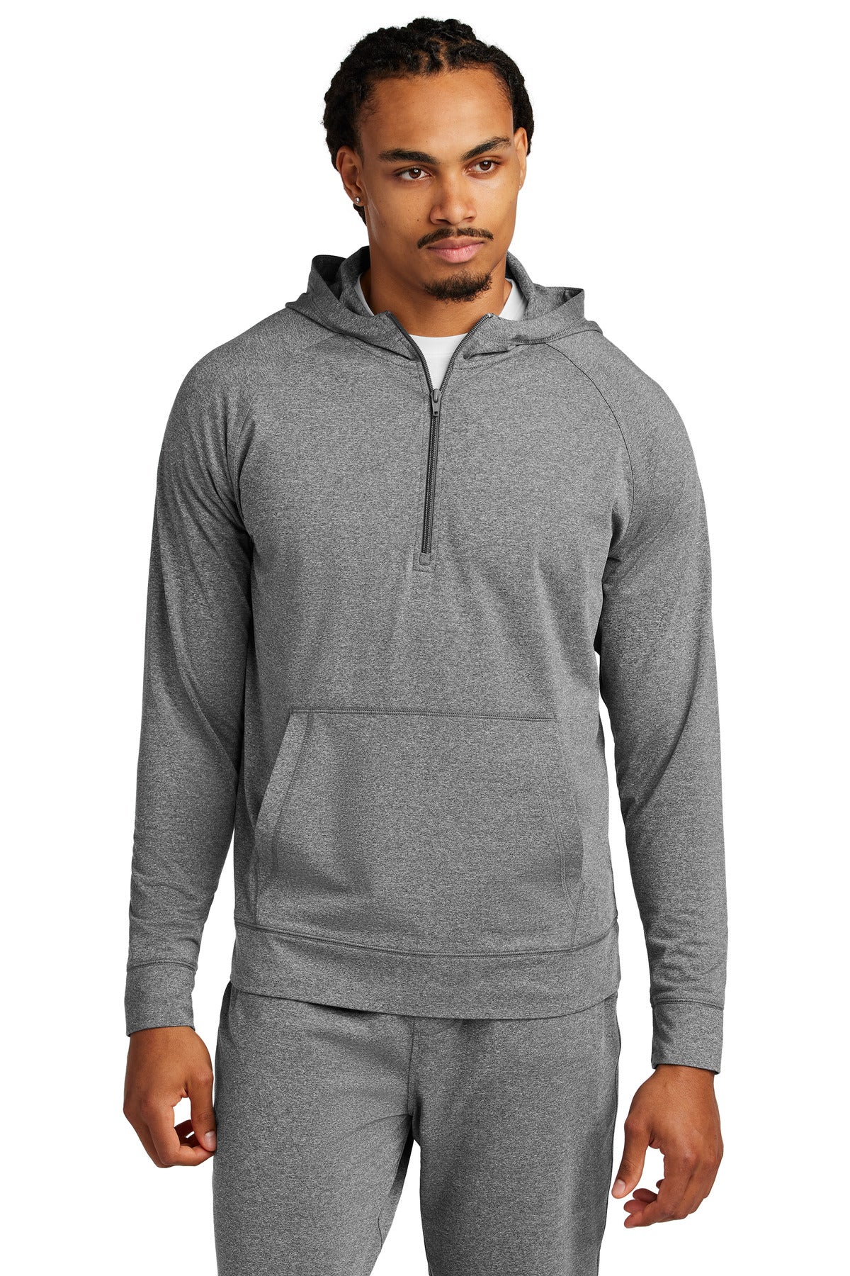 Sport-Tek Sport-Wick Stretch 1/2-Zip Hoodie ST856 Mens Apparel Shirts & Tops