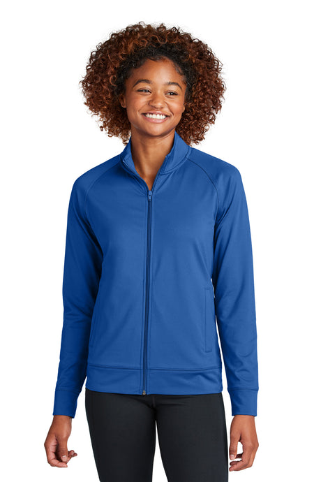 Sport-Tek Women's Sport-Wick Stretch Full-Zip Cadet Jacket LST857 Womens Apparel Shirts & Tops