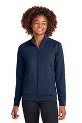 Sport-Tek Women's Sport-Wick Stretch Full-Zip Cadet Jacket LST857 Womens Apparel Shirts & Tops