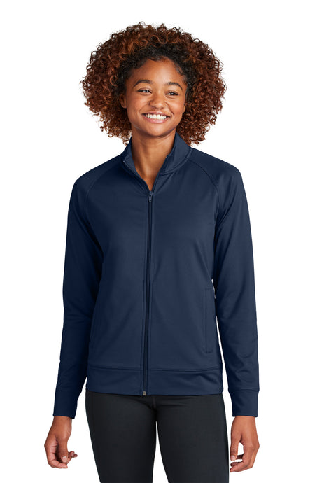 Sport-Tek Women's Sport-Wick Stretch Full-Zip Cadet Jacket LST857 Womens Apparel Shirts & Tops