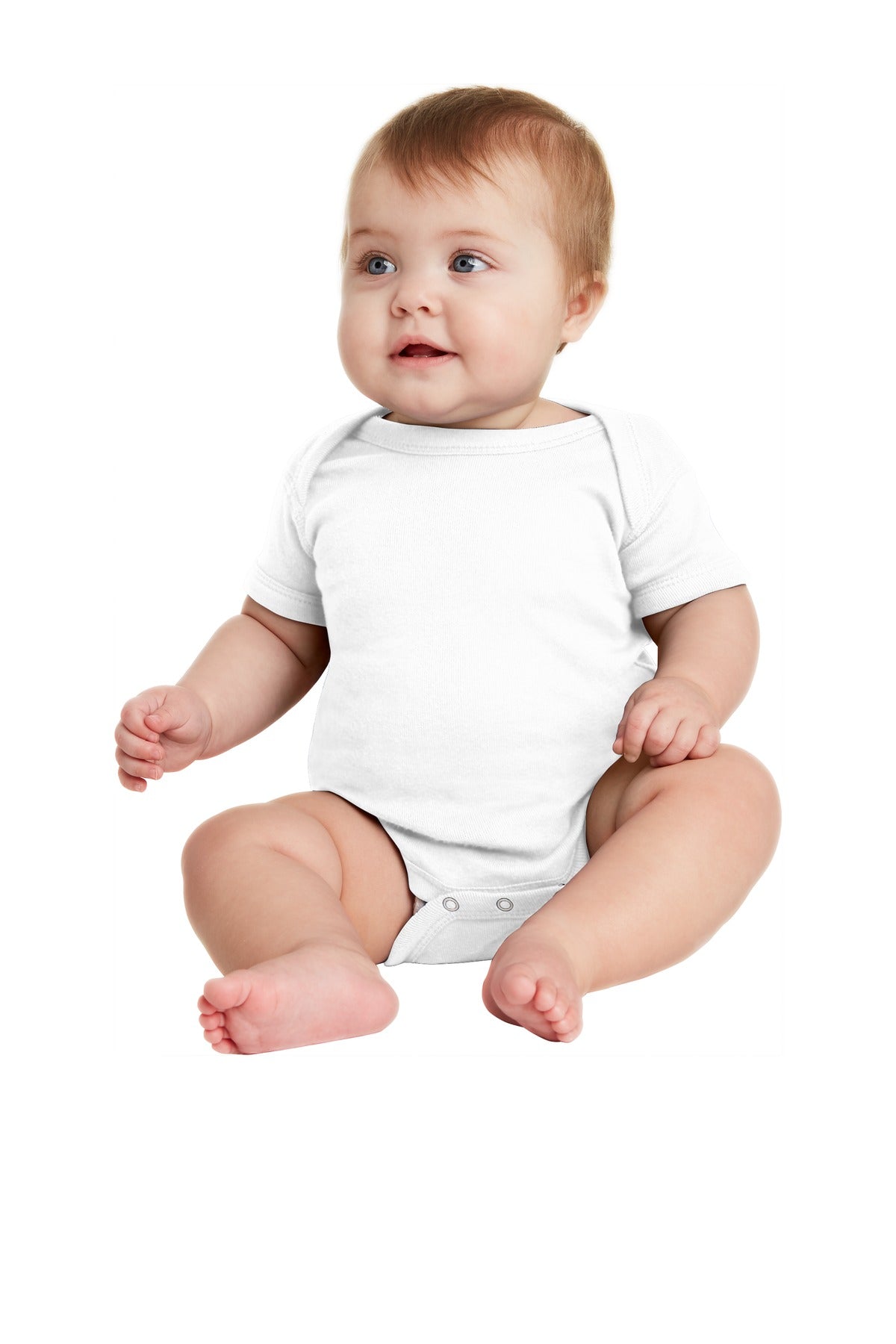 Rabbit Skins Infant Short Sleeve Baby Rib Bodysuit Youth Apparel Infant & Toddler