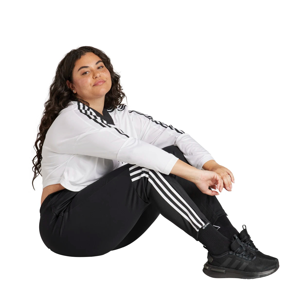 adidas Women's Sereno 3-Stripes Slim Tapered Tracksuit Pants Plus Size Womens Apparel Pants & Sweatpants