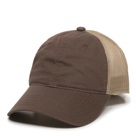 Outdoor Cap FWT-130 Garment Washed Unstructured Trucker Hat Unisex Accessories Hats & Caps