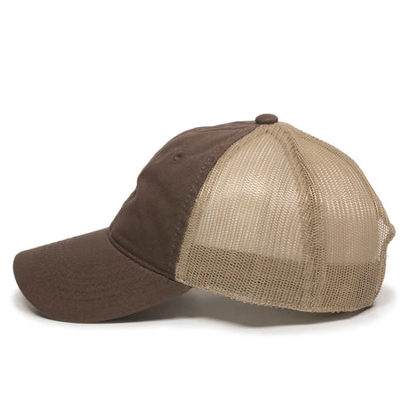 Outdoor Cap FWT-130 Garment Washed Unstructured Trucker Hat Unisex Accessories Hats & Caps