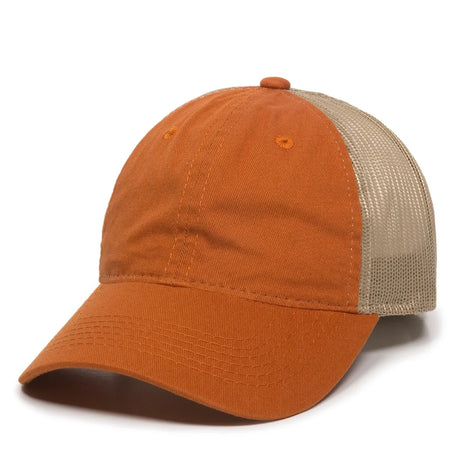 Outdoor Cap FWT-130 Garment Washed Unstructured Trucker Hat Unisex Accessories Hats & Caps