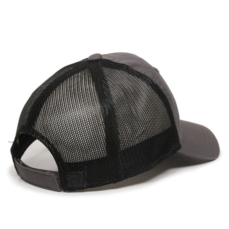 Outdoor Cap FWT-130 Garment Washed Unstructured Trucker Hat Unisex Accessories Hats & Caps